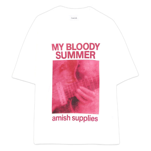 T-Shirt Amish Unisex Crop Jersey Bloody Summer - Off White