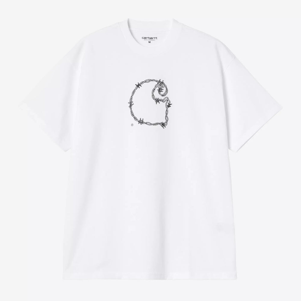 T-Shirt Carhartt Wip S/S Barbwire C T-Shirt - White-Francis Concept