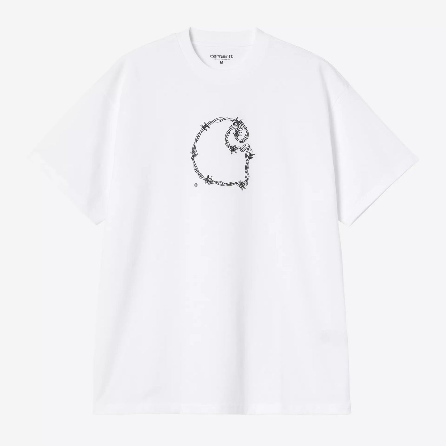 T-Shirt Carhartt Wip S/S Barbwire C T-Shirt - White-Francis Concept
