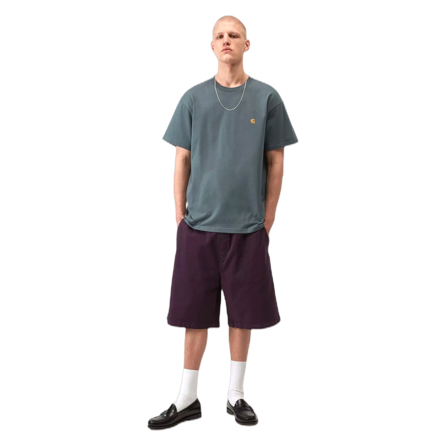 T-Shirt Carhartt Wip S/S Chase - Cozy Blue / Gold-Francis Concept