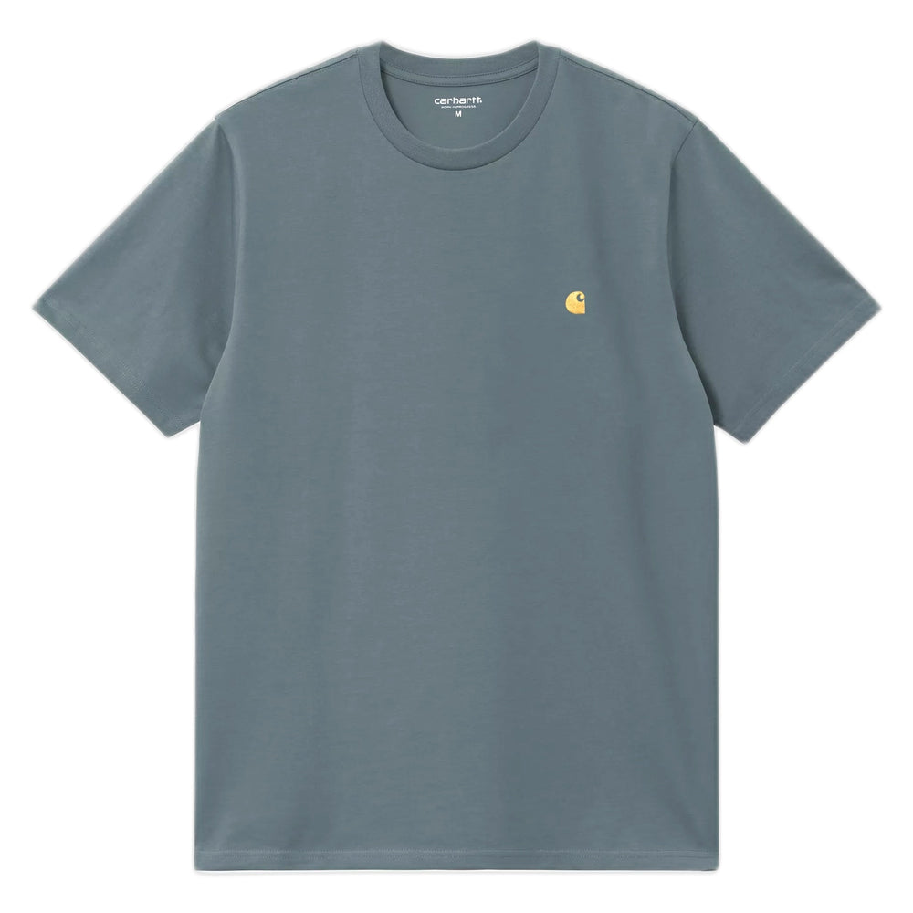 T-Shirt Carhartt Wip S/S Chase - Cozy Blue / Gold-Francis Concept