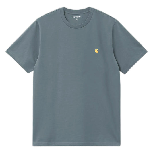 T-Shirt Carhartt Wip S/S Chase - Cozy Blue / Gold-Francis Concept