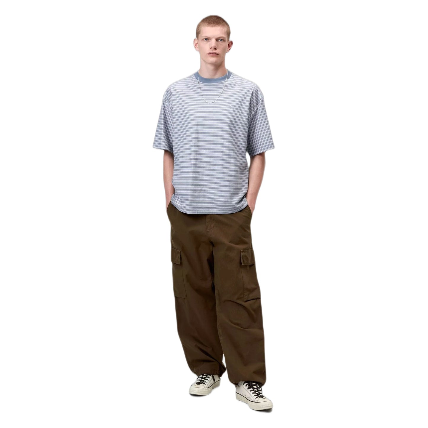 T-Shirt Carhartt Wip S/S Dupree T-Shirt -Dupree Stripe, Shady Blue