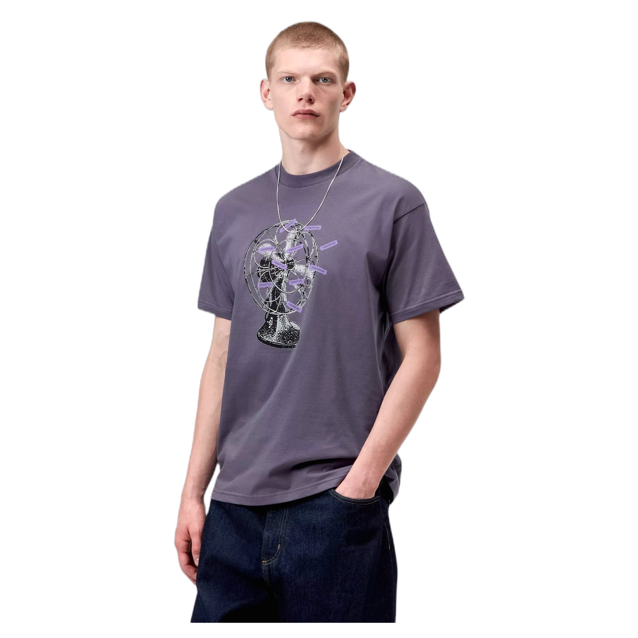 T-Shirt Carhartt Wip S/S Fan T-Shirt - Shady Purple - T-Shirt di Carhartt Wip | Francis Concept
