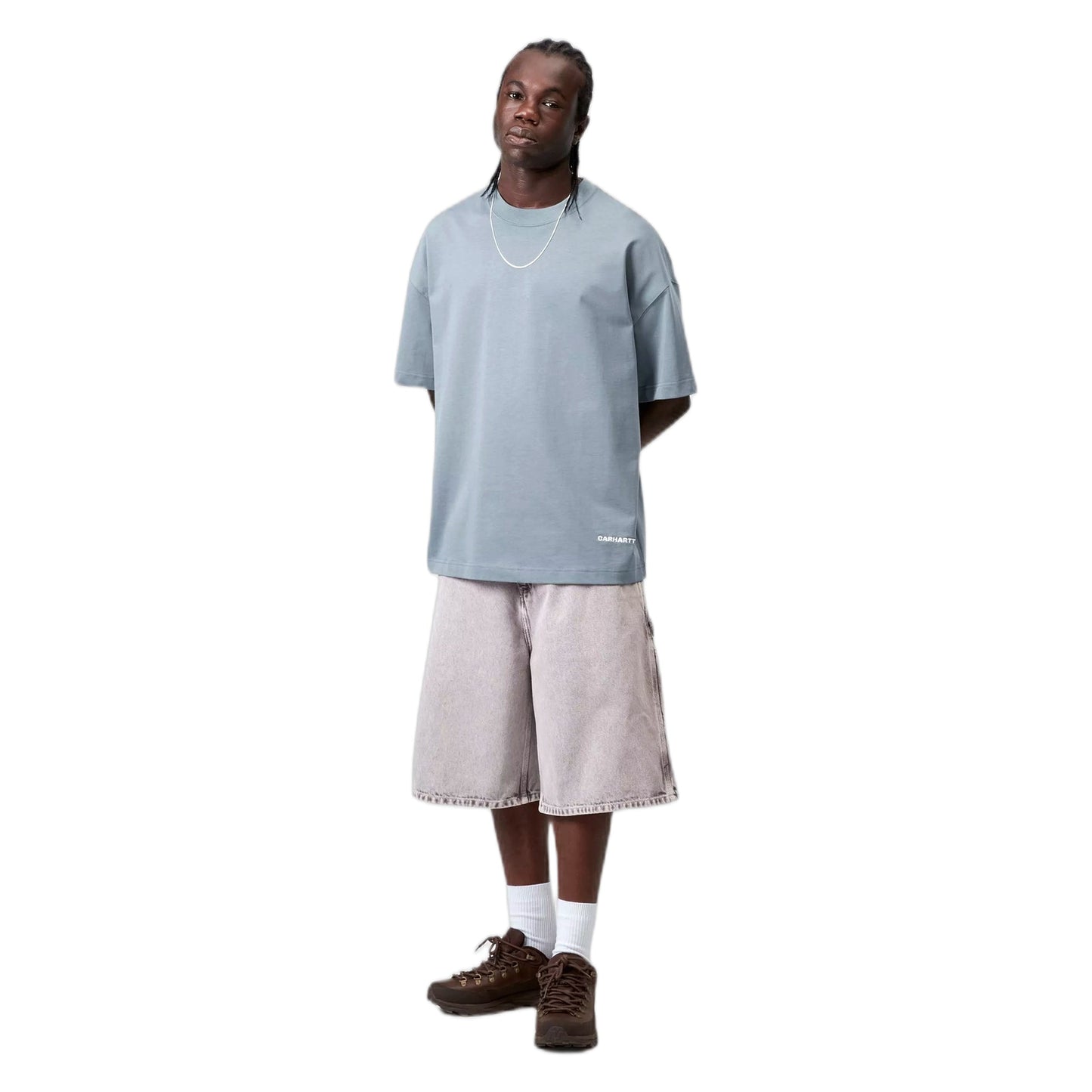 T-Shirt Carhartt Wip S/S Link Script T-Shirt - Velvet Blue / White