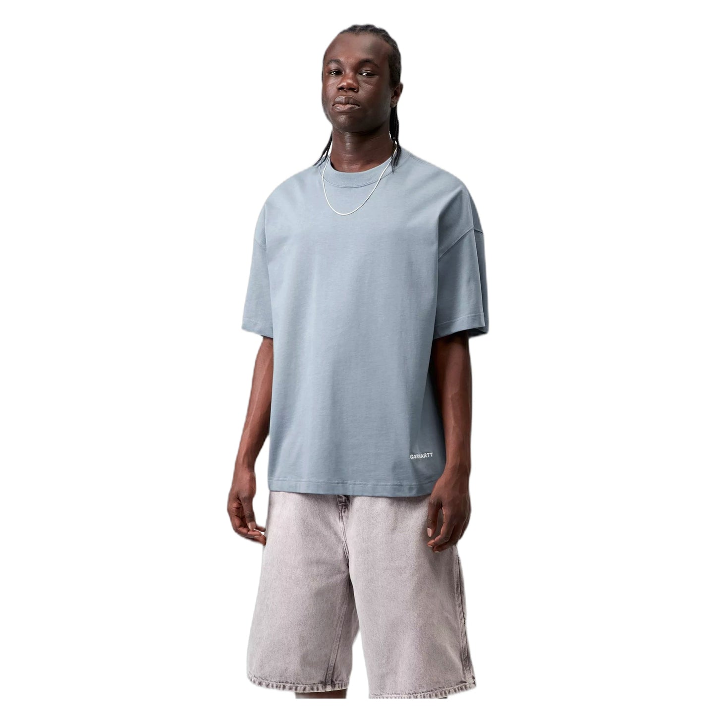 T-Shirt Carhartt Wip S/S Link Script T-Shirt - Velvet Blue / White