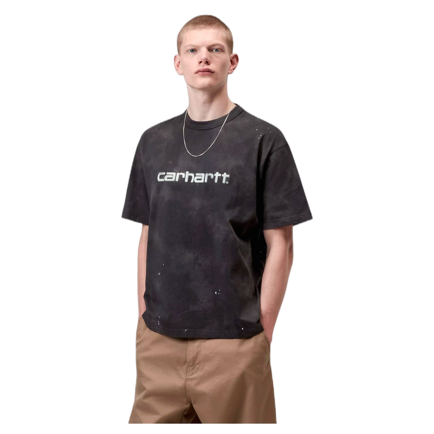 T-Shirt Carhartt Wip S/S Painter T-Shirt - Black destroy wash, splatter
