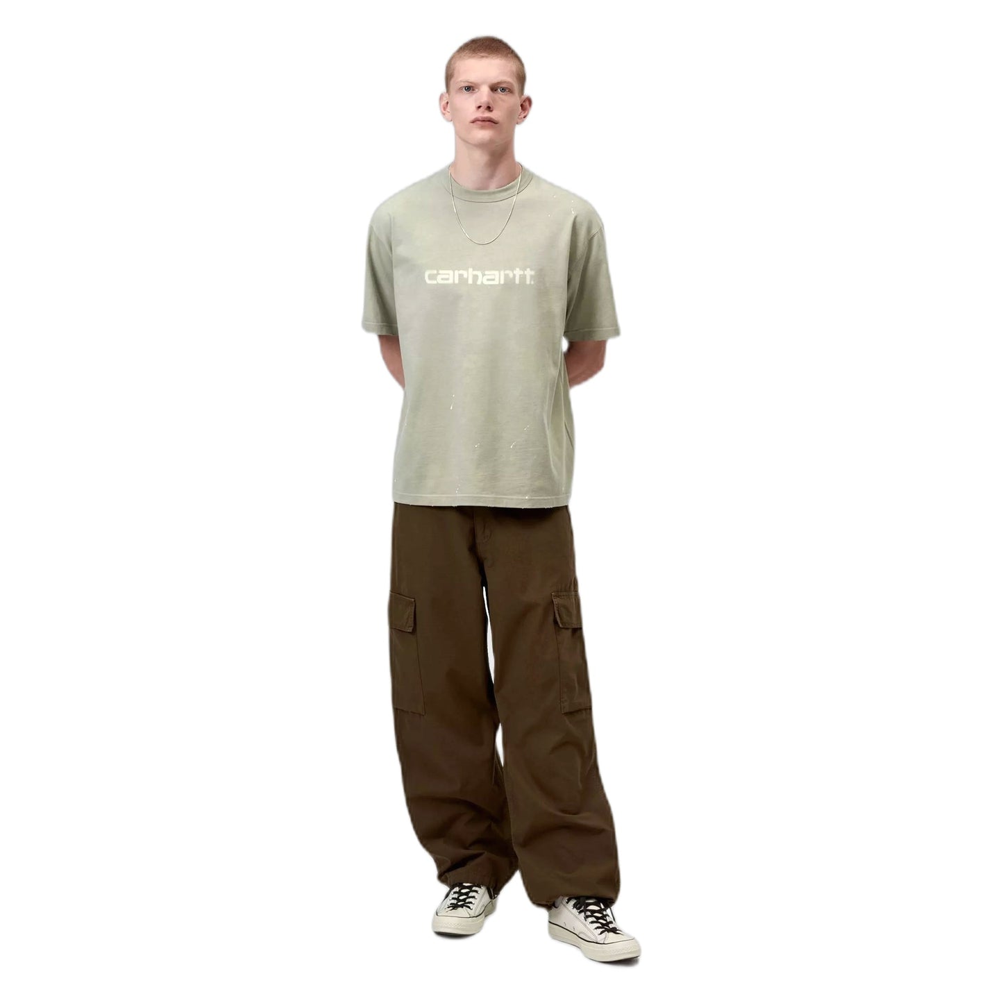 T-Shirt Carhartt Wip S/S Painter T-Shirt - Green destroy wash, splatter
