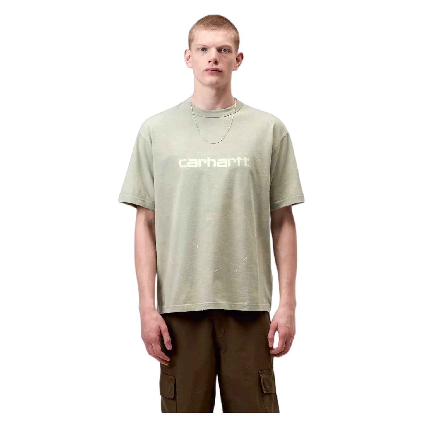 T-Shirt Carhartt Wip S/S Painter T-Shirt - Green destroy wash, splatter