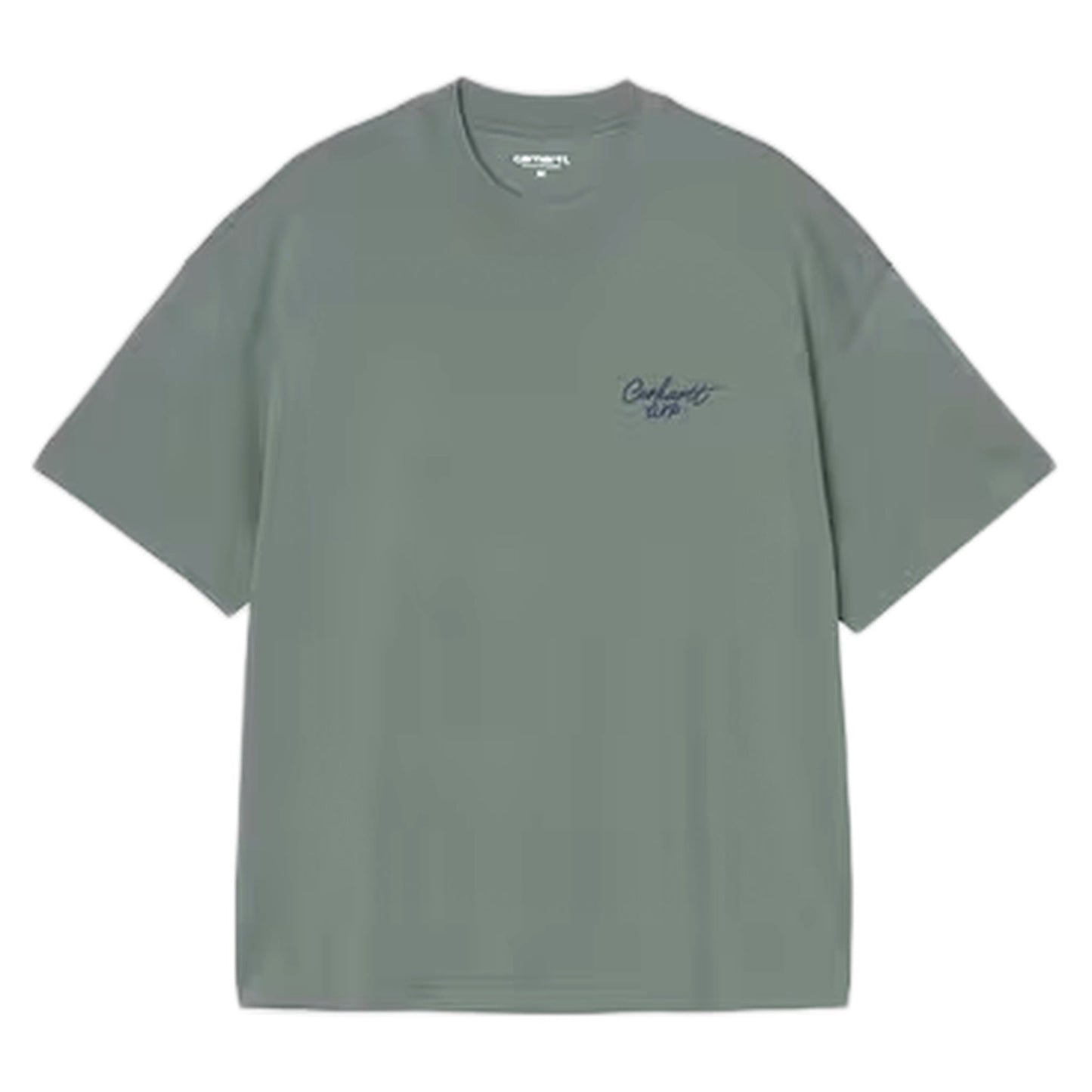 T-Shirt Carhartt Wip S/S Signature Script T-Shirt - Silver Pine / Jupiter - T-Shirt di Carhartt Wip | Francis Concept