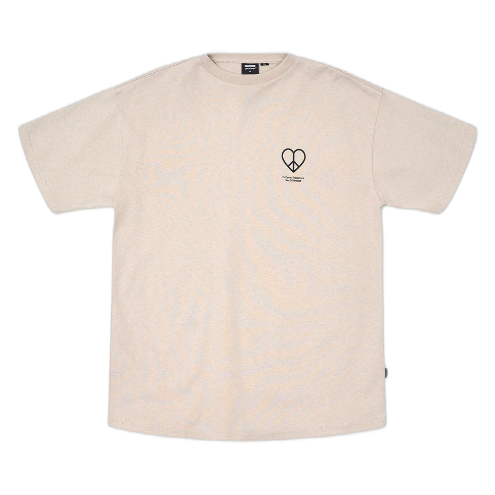T-Shirt Dr Denim Trooper Tee - Silver Lining Peace Heart - T-Shirt di Dr.Denim | Francis Concept