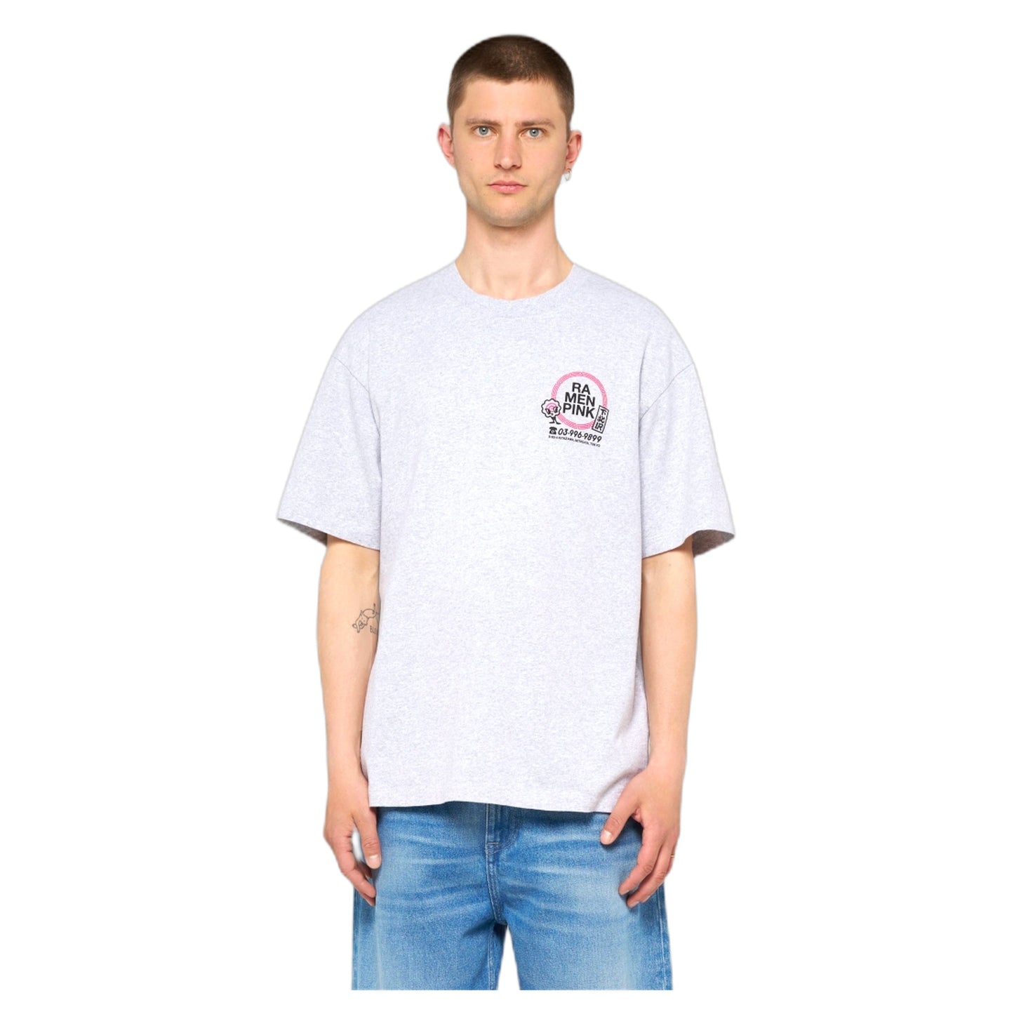 T-Shirt Edwin Ramen Pink TS - Grey Marl-Francis Concept