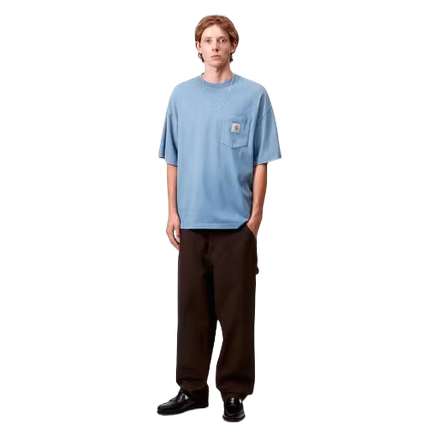 T-Shirt Hudson Pocket t - Shirt - Sorrent Chalk Wash - T-Shirt di Carhartt Wip | Francis Concept