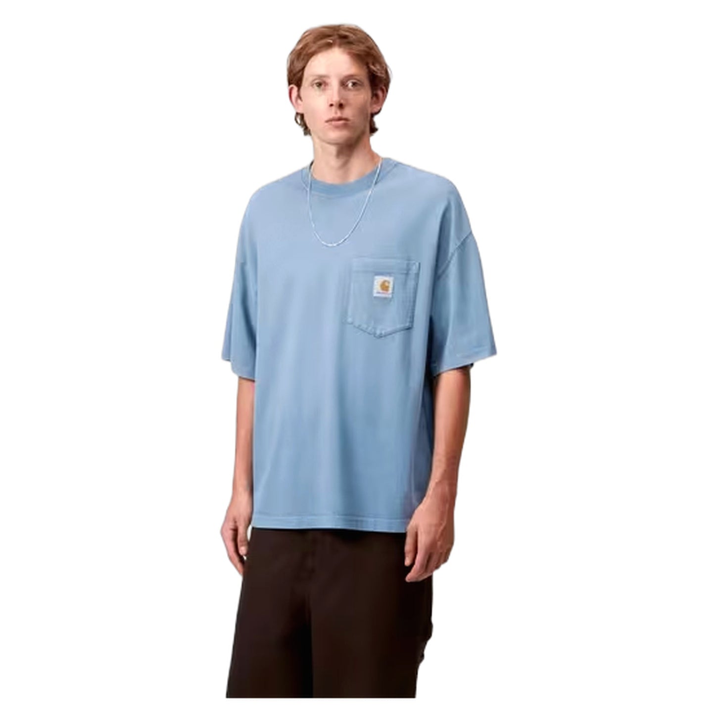 T-Shirt Hudson Pocket t - Shirt - Sorrent Chalk Wash - T-Shirt di Carhartt Wip | Francis Concept