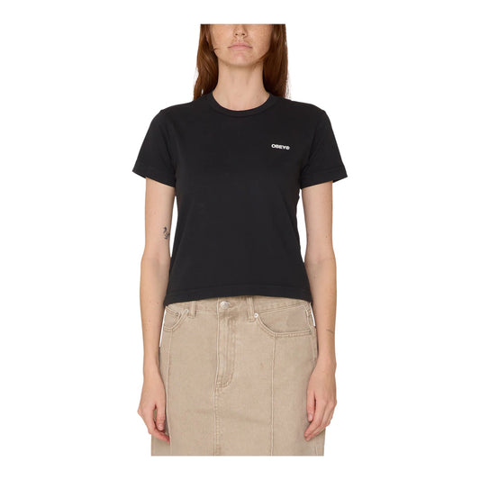 T-Shirt Obey Around The Globe Kaylin Tee - Black - T-Shirt di Obey | Francis Concept
