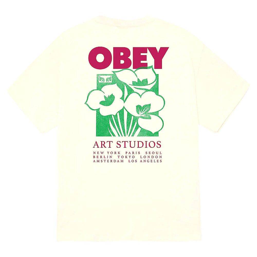 T-Shirt Obey Art Studio Flowers Tee - Cream - T-Shirt di Obey | Francis Concept