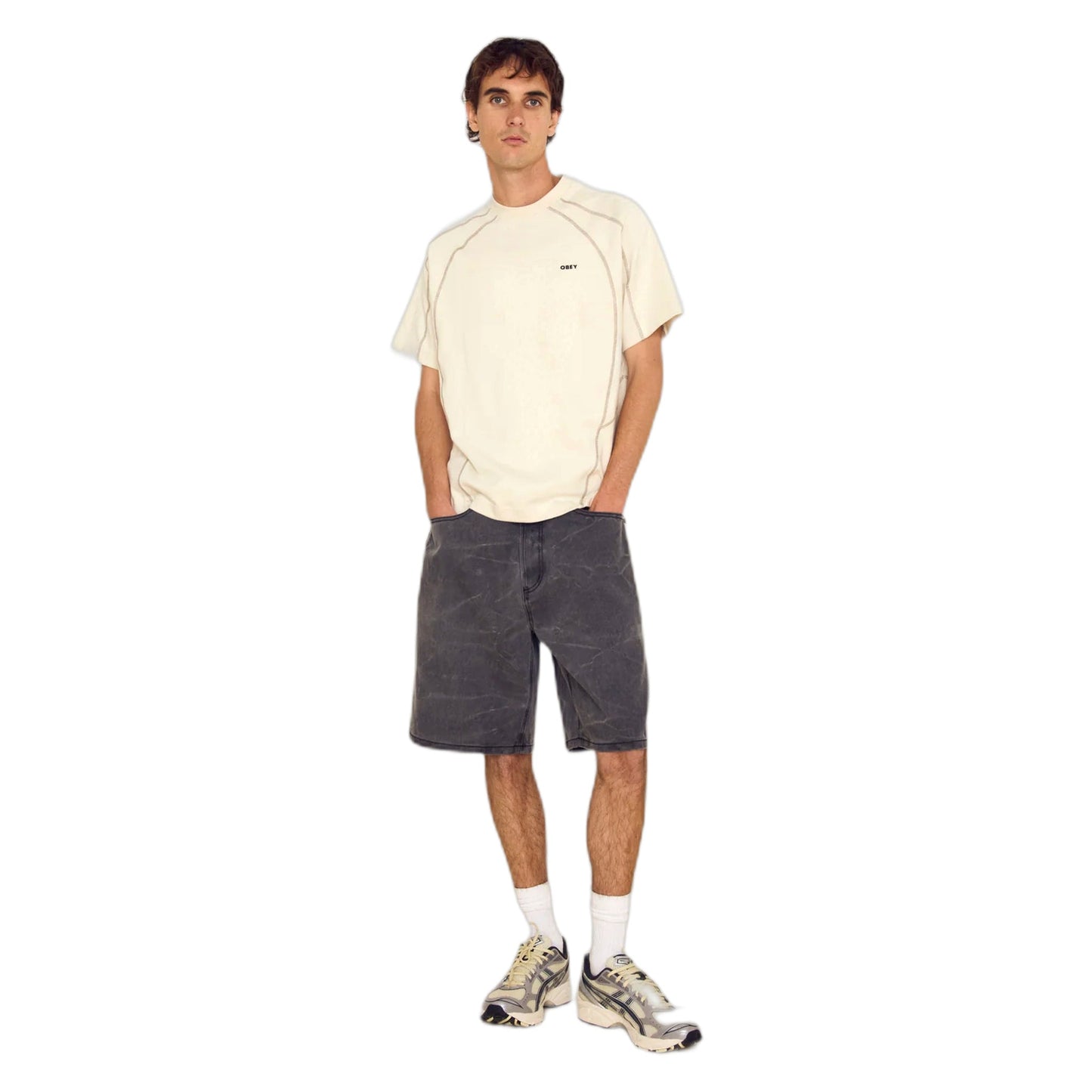 T-Shirt Obey Contrast Stitch Tee - Silver Birch-Francis Concept