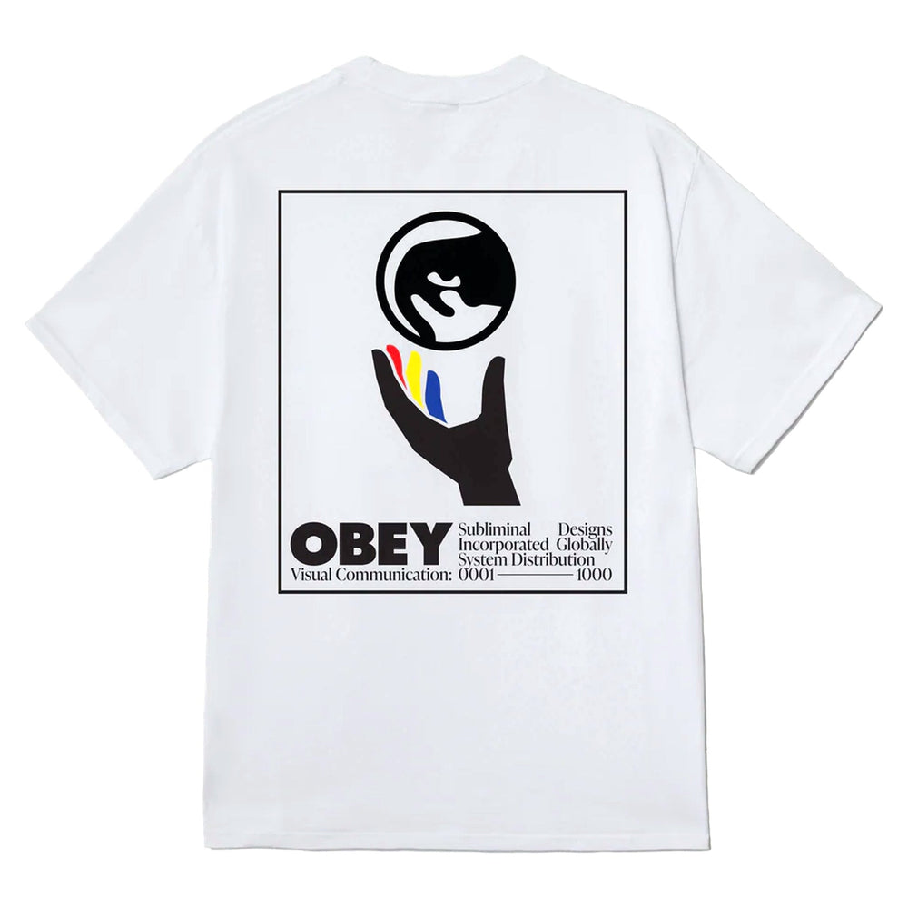 T-Shirt Obey Global Systems Tee - White - T-Shirt di Obey | Francis Concept