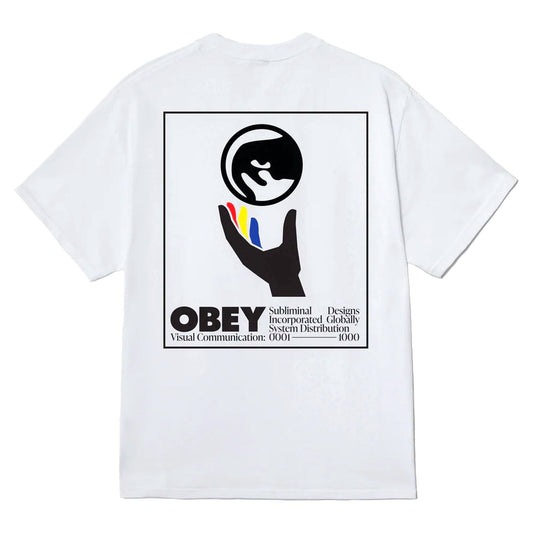 T-Shirt Obey Global Systems Tee - White-Francis Concept