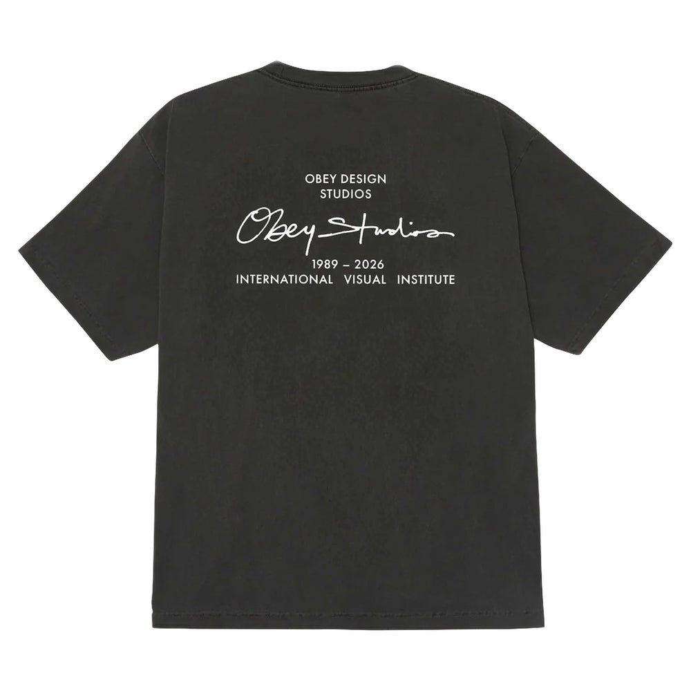 T-Shirt Obey Instititute Tee - Pigment Dusty Black-Francis Concept