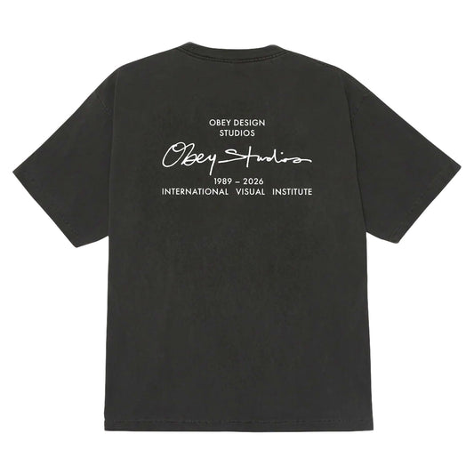 T-Shirt Obey Instititute Tee - Pigment Dusty Black-Francis Concept