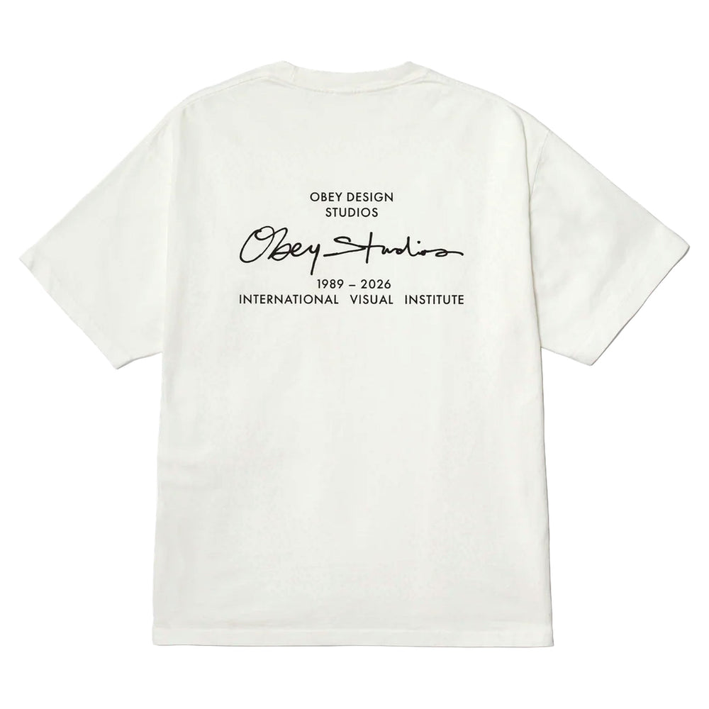 T-Shirt Obey Institute Tee - Pigment Vintage White-Francis Concept