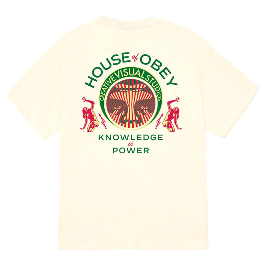 T-Shirt Obey Knowledge Is Power Tee - Cream-Francis Concept
