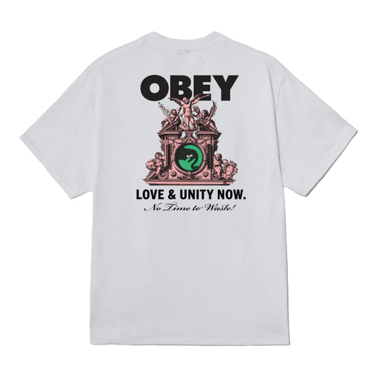 T-Shirt Obey Love & Unity Now Tee - White - T-Shirt di Obey | Francis Concept