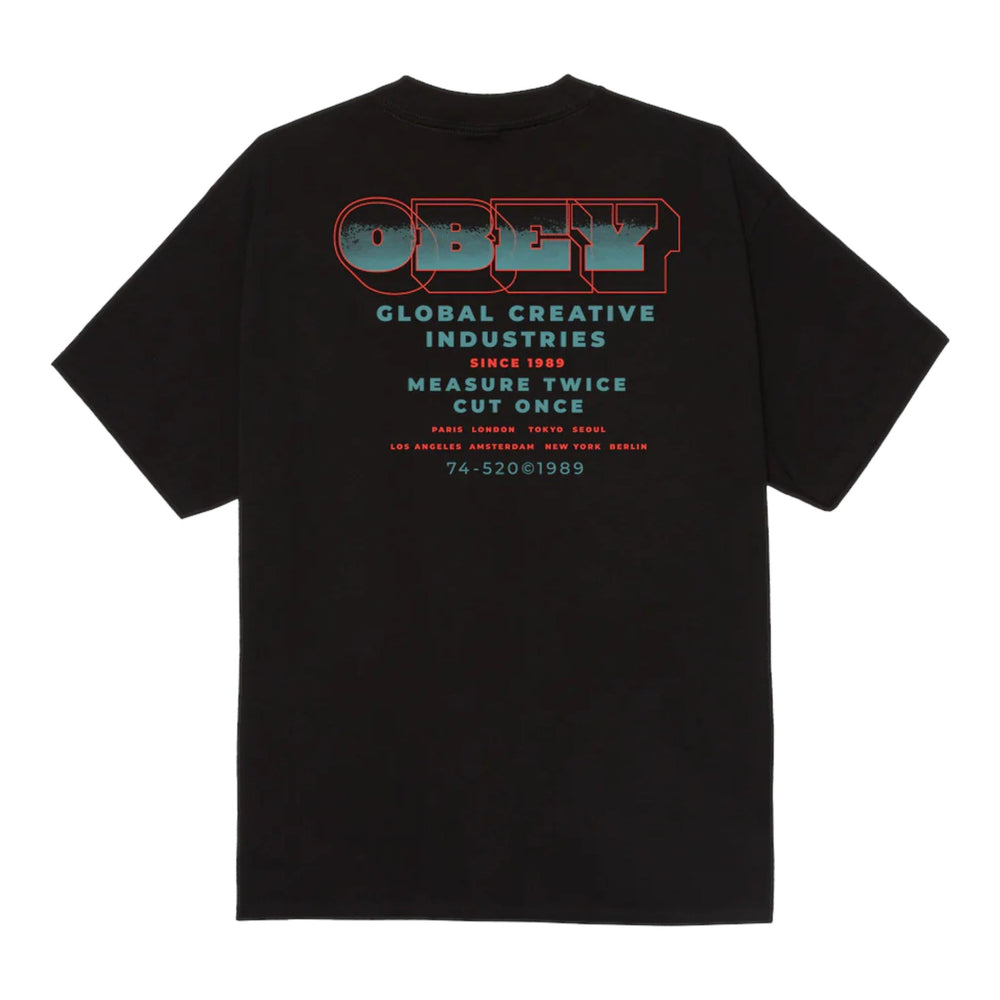 T-Shirt Obey Measure Twice Tee - Black - T-Shirt di Obey | Francis Concept