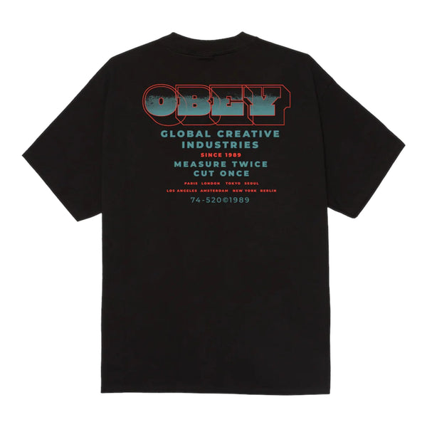 T-Shirt Obey Measure Twice Tee - Black - T-Shirt di Obey | Francis Concept