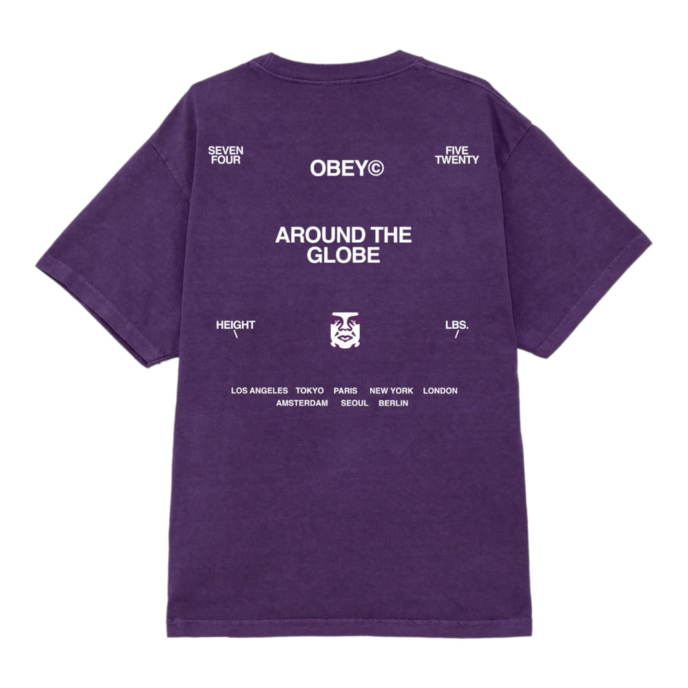 T-Shirt Obey Around The Globe Tee - Pigment Imperial Purple