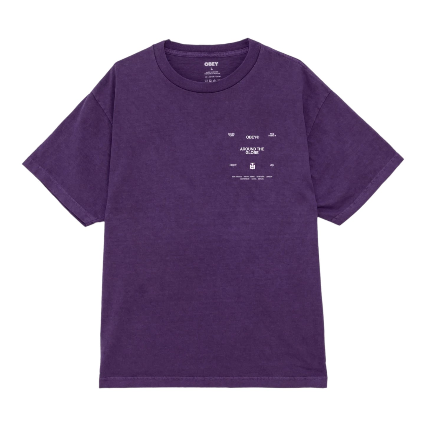 T-Shirt Obey Around The Globe Tee - Pigment Imperial Purple
