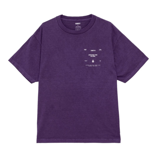 T-Shirt Obey Around The Globe Tee - Pigment Imperial Purple