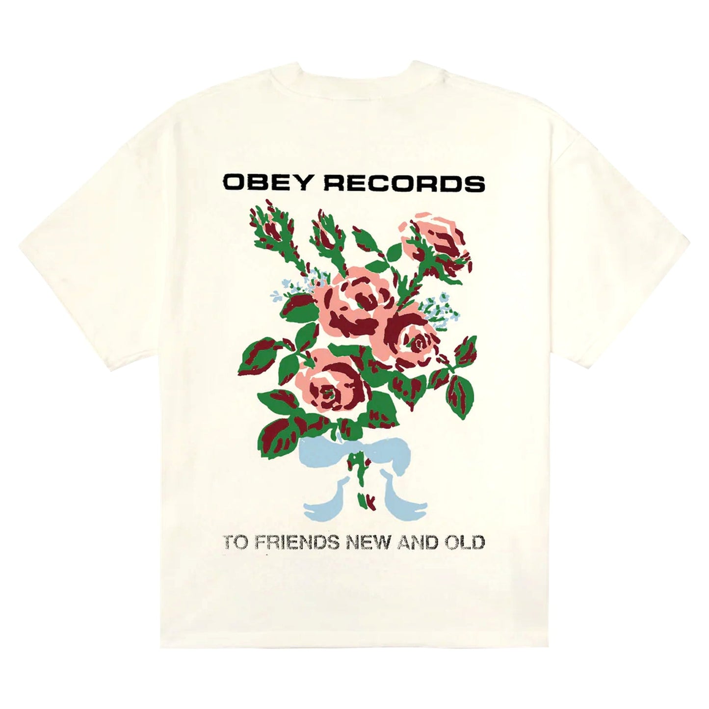 T-Shirt Obey To New Friends And Old Tee - Vintage White-Francis Concept