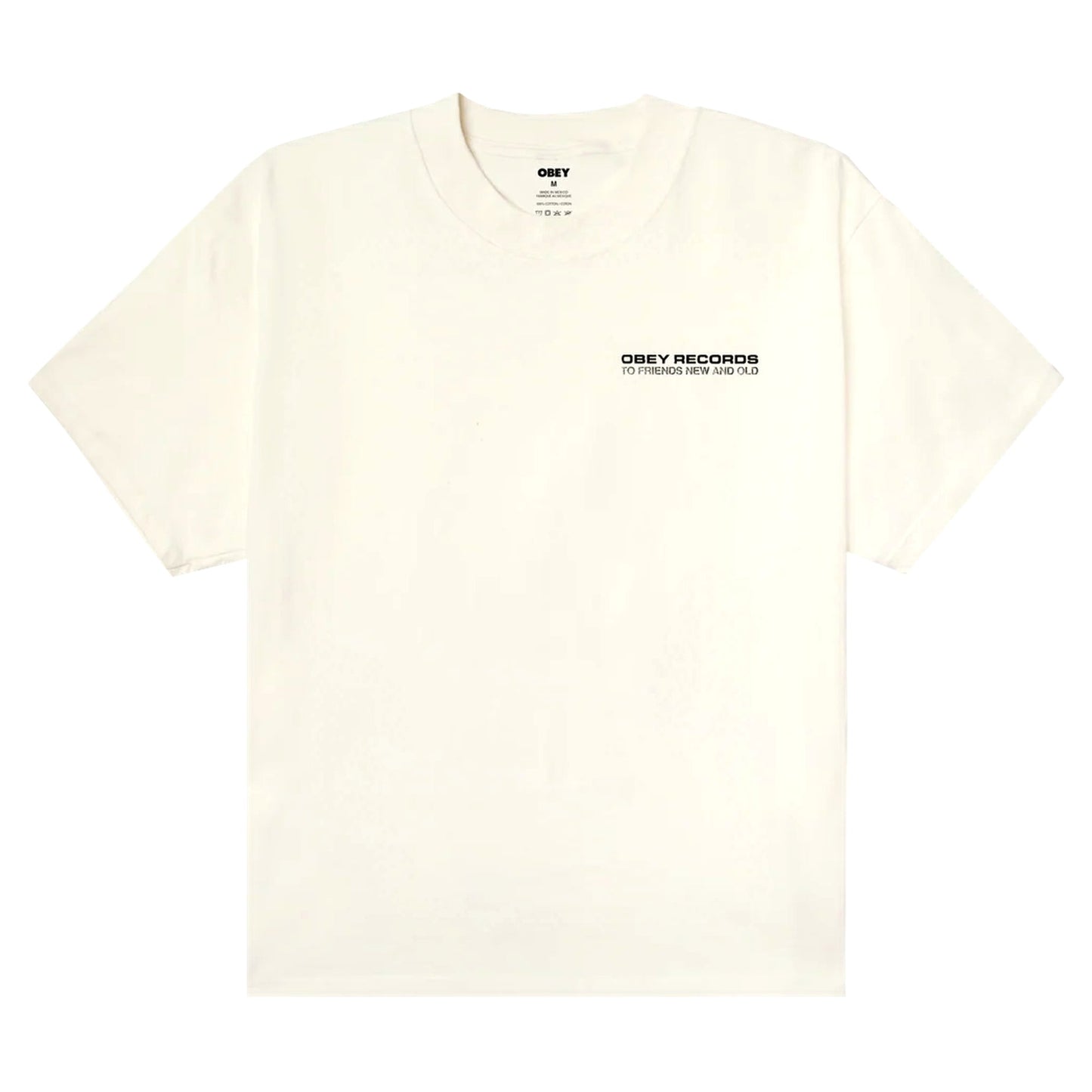 T-Shirt Obey To New Friends And Old Tee - Vintage White-Francis Concept
