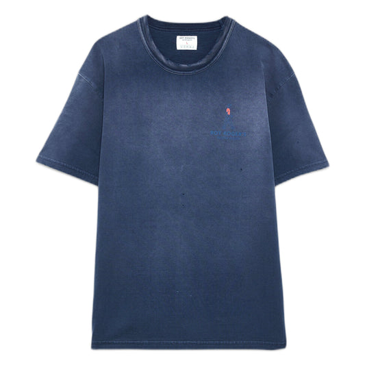 T-Shirt Roy Roger's Heavy Jersey Logo - Real Worn French Blue