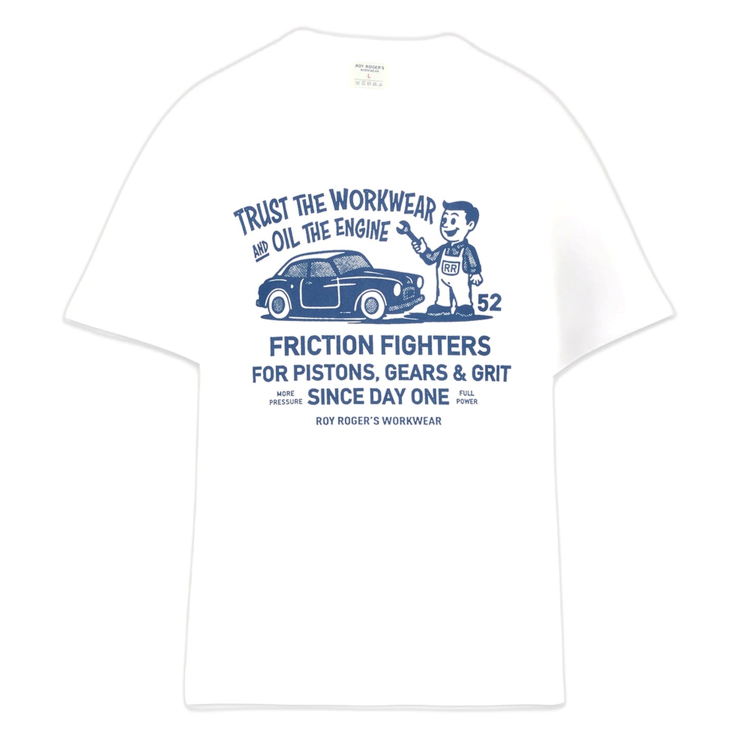 T-Shirt Roy Roger's Jersey Trust The Workwear Dyed - Bianco