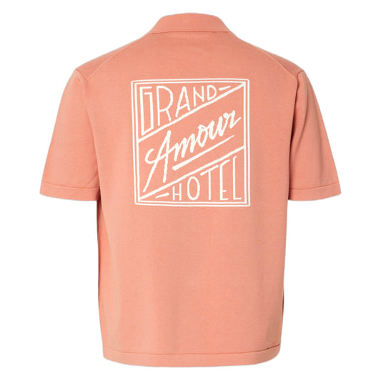 T-Shirt Selected Homme Amour Intarsia Relaxed Polo Cardigan - Rosa