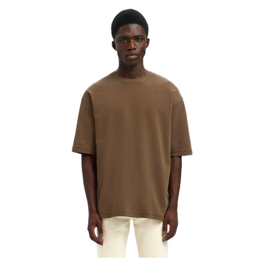 T-Shirt Selected Homme Loose Oscar SS O-Neck Tee - Marrone