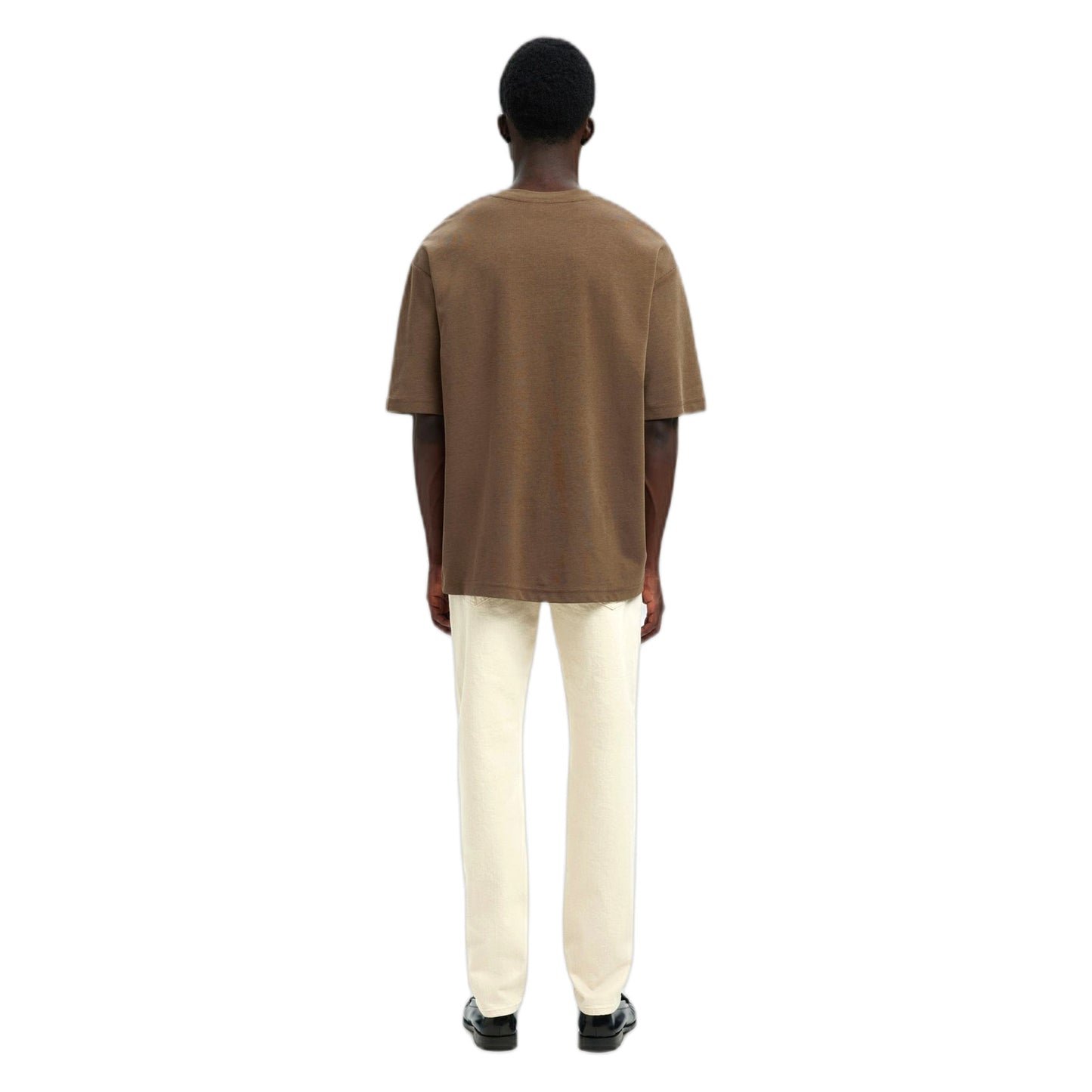 T-Shirt Selected Homme Loose Oscar SS O - Neck Tee - Marrone - T-Shirt di Selected Homme | Francis Concept