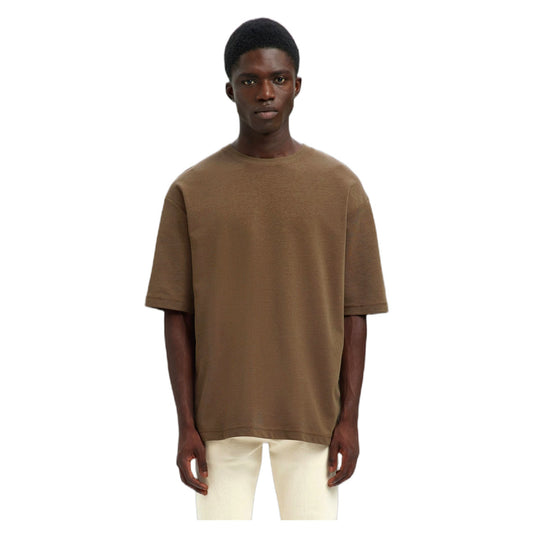 T-Shirt Selected Homme Loose Oscar SS O - Neck Tee - Marrone - T-Shirt di Selected Homme | Francis Concept