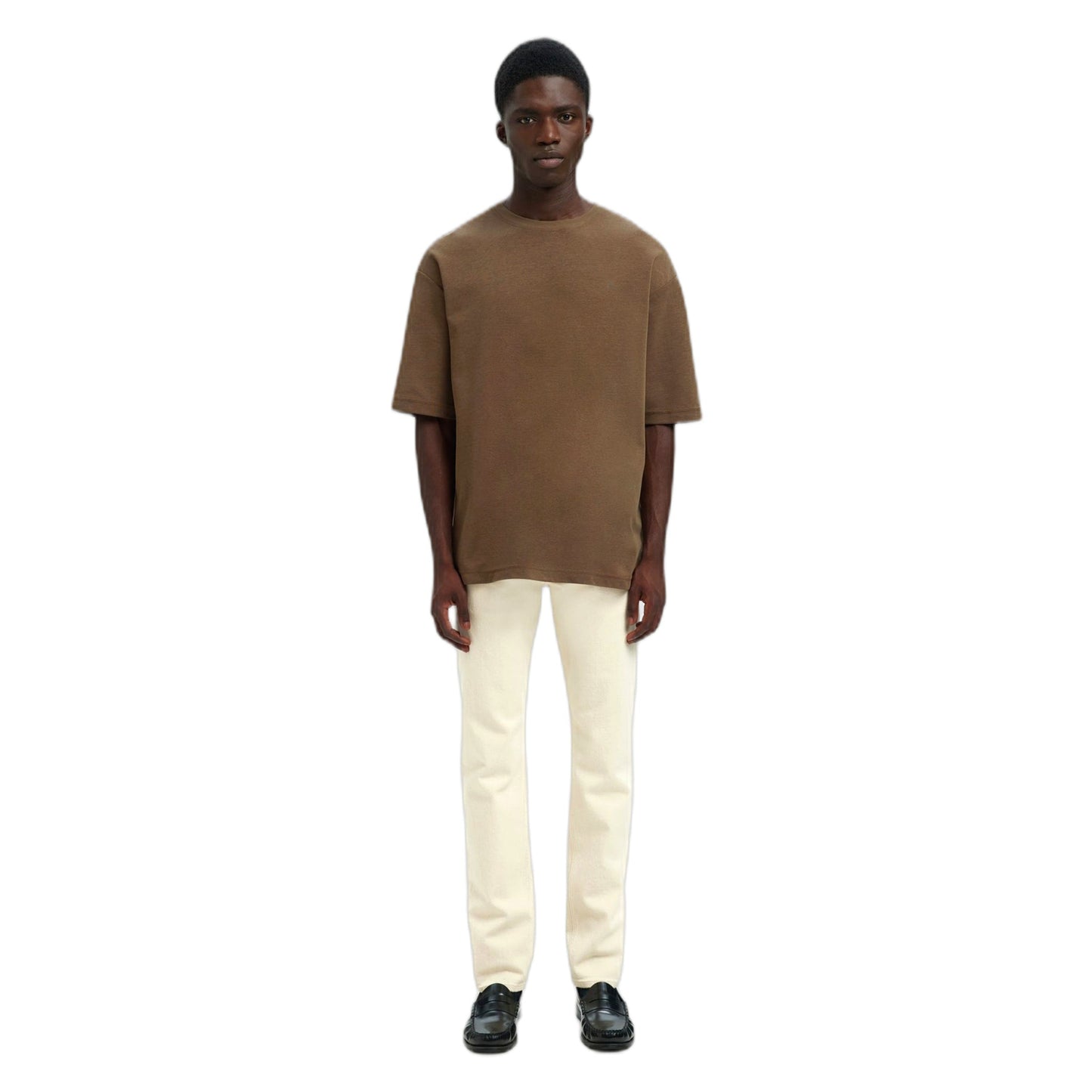 T-Shirt Selected Homme Loose Oscar SS O - Neck Tee - Marrone - T-Shirt di Selected Homme | Francis Concept