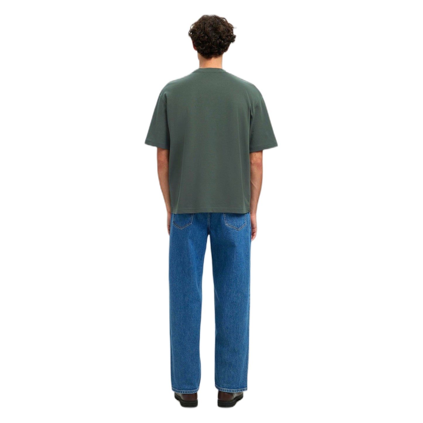 T-Shirt Selected Homme Loose Oscar SS O - Neck Tee - Verde - T-Shirt di Selected Homme | Francis Concept