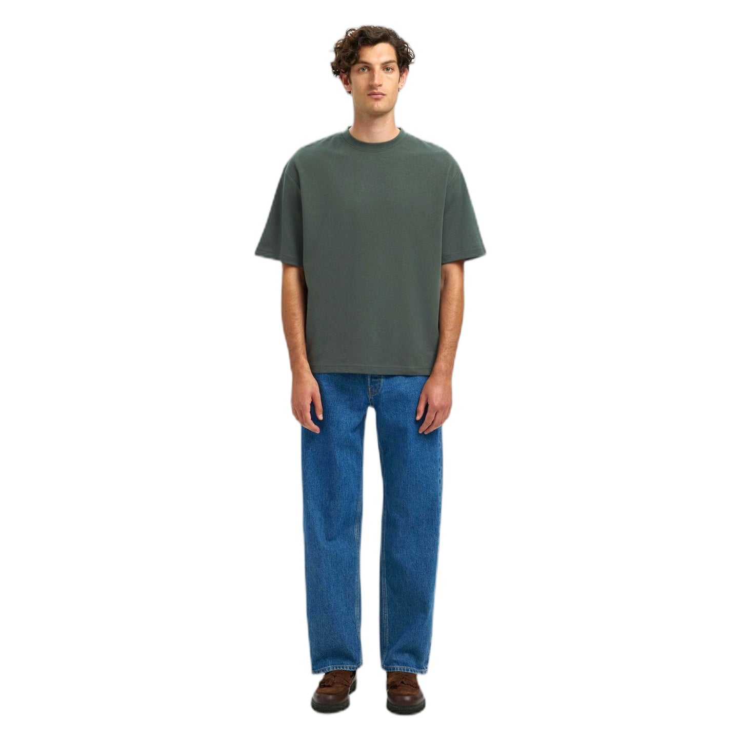 T-Shirt Selected Homme Loose Oscar SS O - Neck Tee - Verde - T-Shirt di Selected Homme | Francis Concept