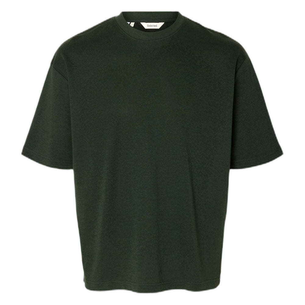 T-Shirt Selected Homme Loose Oscar SS O - Neck Tee - Verde - T-Shirt di Selected Homme | Francis Concept
