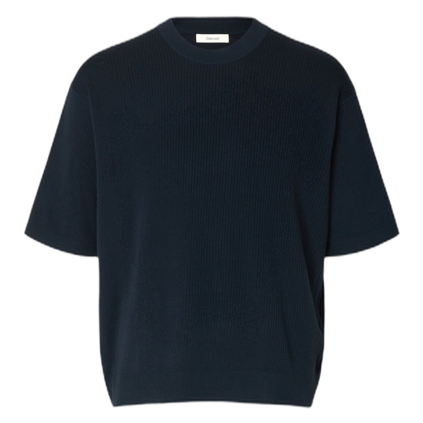 T-Shirt Selected Homme Mattis SS Plaited Relaxed Crewneck - Blue