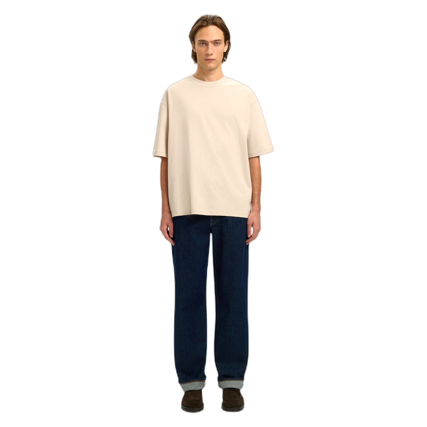T-Shirt Selected Homme Relax Aspen 2-Ply - Beige-Francis Concept