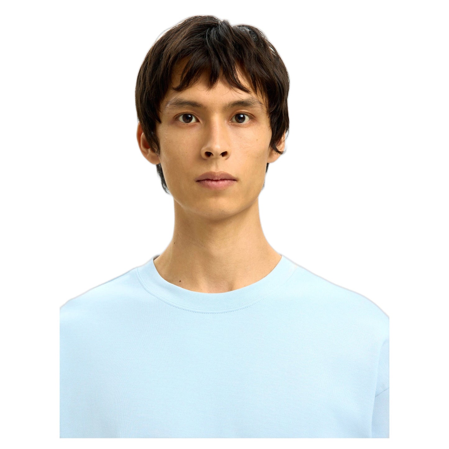 T-Shirt Selected Homme Relax Aspen Interlock - Celeste-Francis Concept