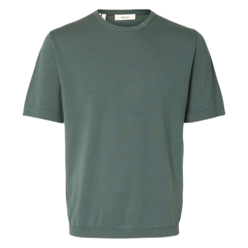 T-Shirt Selected Homme Torino SS Knit Crewneck - Verde-Francis Concept