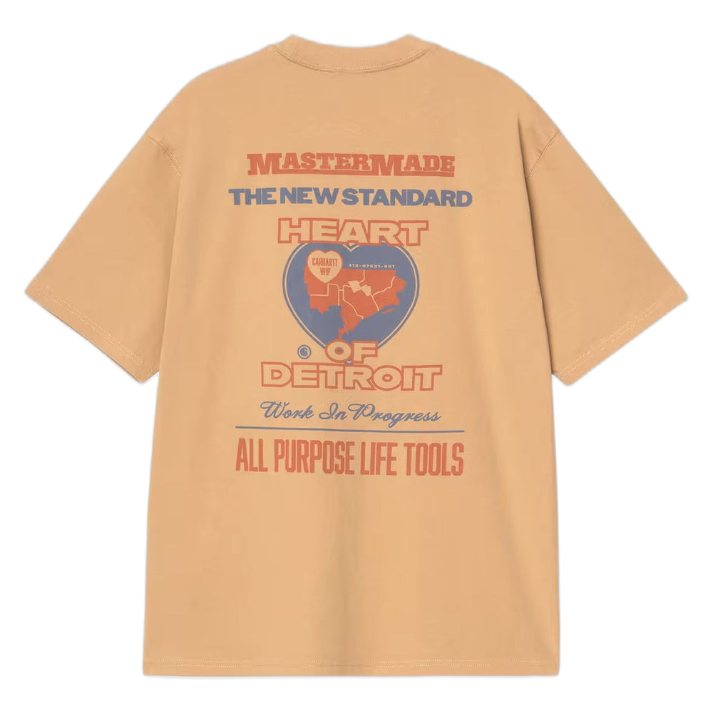 T-shirt S/S Arcan T-Shirt - Dusty H Brown Heavy Stone Wash - T-Shirt di Carhartt Wip | Francis Concept